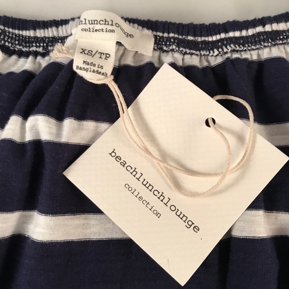 beachlunchlounge Nautical Stripe Cold Shoulder Top- XS- NWT - Picture 5 of 5